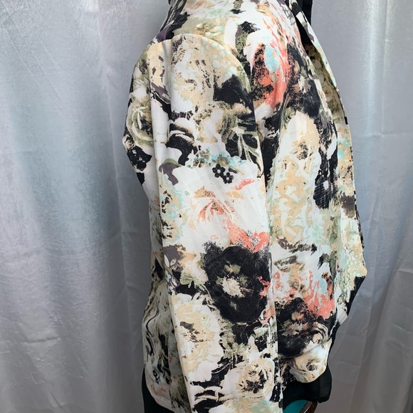 XHILARATION Floral Open Front Blazer Jacket Size Small - Picture 7 of 13